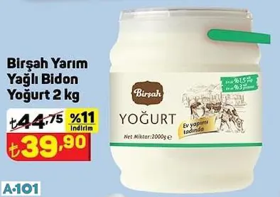 BİRŞAH YARIM YAĞLI YOĞURT